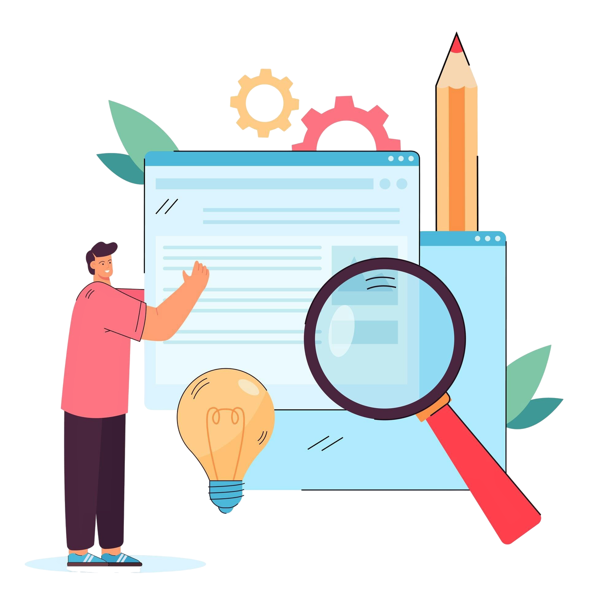 Define stage illustration showing direction and planning