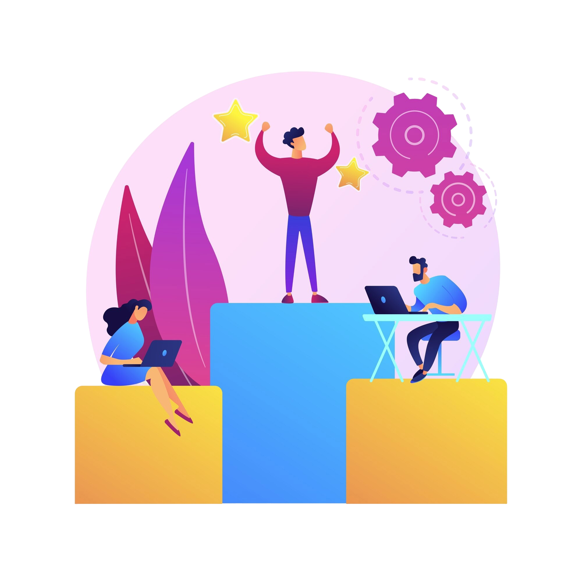 Nurture stage illustration showing team development